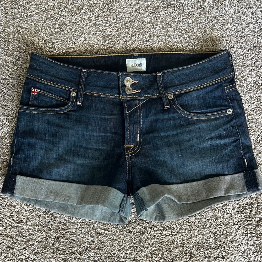 Hudson Jeans Women's Cuffed Dark Indigo Shorts